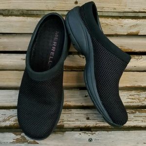 Merrell black clog slipons, like new, sz 8